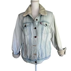 Levis - Vintage Sherpa Trucker Jean Jacket, Size 14-16